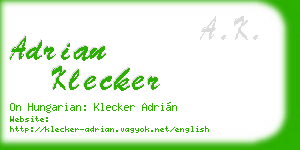 adrian klecker business card