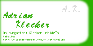 adrian klecker business card
